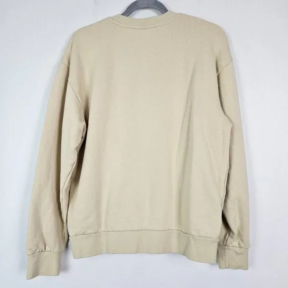 Disney Mickey Peace Sign Pullover Crewneck Sweatshirt Beige Tan M - Picture 5 of 5